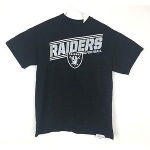 NFL Raiders NFL Team Apparel Men Large Spellout Logo Black  T Shirt
